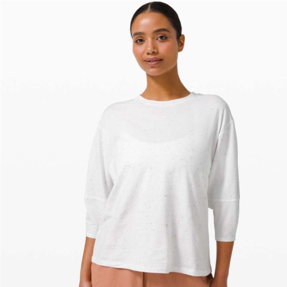 Lululemon LA Relaxed 1/2 Sleeve Speckled Top - Picture 1 of 10